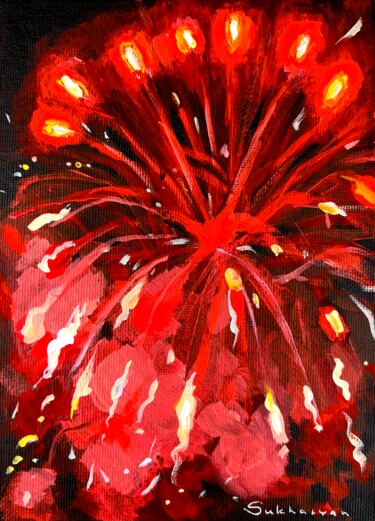 Painting titled "Fireworks" by Victoria Sukhasyan, Original Artwork, Acrylic