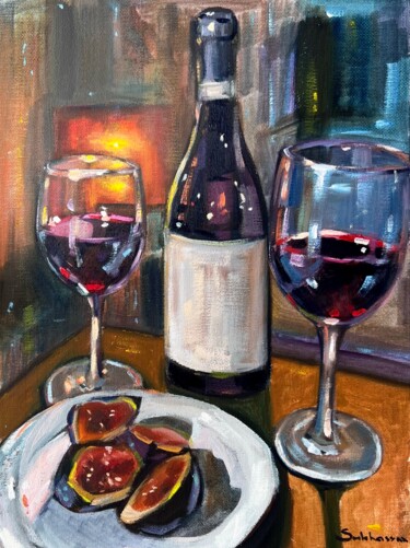 Painting titled "Still Life with Win…" by Victoria Sukhasyan, Original Artwork, Oil