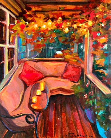 Painting titled "Autumn Evening" by Victoria Sukhasyan, Original Artwork, Acrylic