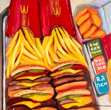 Painting titled "Still Life with McD…" by Victoria Sukhasyan, Original Artwork, Acrylic