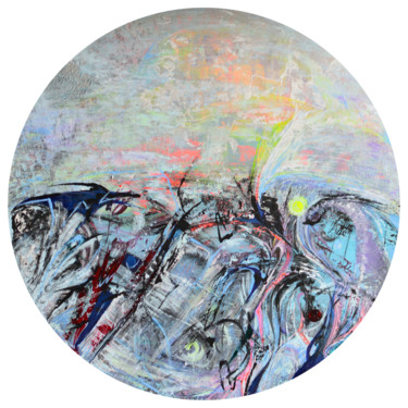 Malerei mit dem Titel "Round abstract big…" von Viktorija Rutskaja, Original-Kunstwerk, Acryl