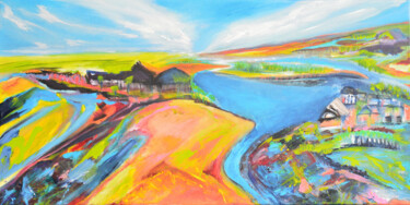 Abstract autumn landscape Картина под названием "Abstract autumn lan…" - Viktorija Rutskaja, Подлинное произведение искусства, Акрил