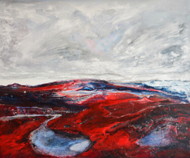 Malerei mit dem Titel "Red coastal- MOLINO…" von Viktorija Rutskaja, Original-Kunstwerk, Acryl