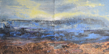 Painting titled "Blue abstract lands…" by Viktorija Rutskaja, Original Artwork, Acrylic