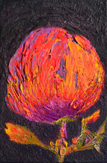 Malerei mit dem Titel "Shock Flower" von Viktorija Rutskaja, Original-Kunstwerk, Acryl