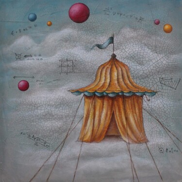 Painting titled "Future Tents" by Victoria Wallace, Original Artwork, Acrylic