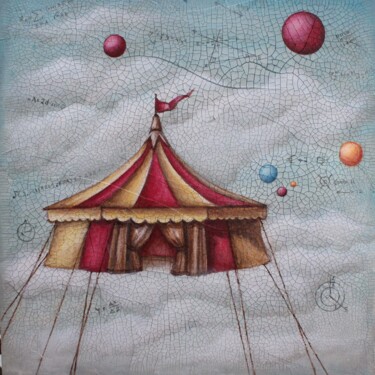 Malerei mit dem Titel "Present Tents" von Victoria Wallace, Original-Kunstwerk, Acryl