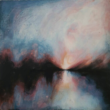 Painting titled "The Raw Flame" by Victoria Wallace, Original Artwork, Encaustic
