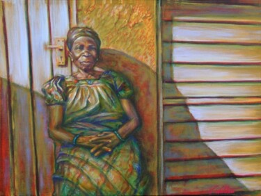 Painting titled "Ghana Gramma" by Victoria Wallace, Original Artwork