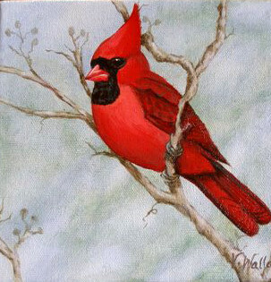 Peinture intitulée "Northern Cardinal (…" par Victoria Wallace, Œuvre d'art originale