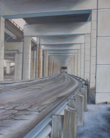 Painting titled "Eastbound Geometry" by Victoria Wallace, Original Artwork