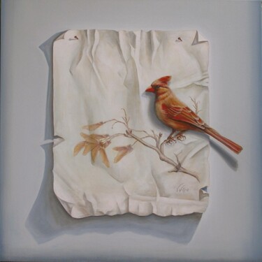 Painting titled "Liberated Cardinal" by Victoria Wallace, Original Artwork