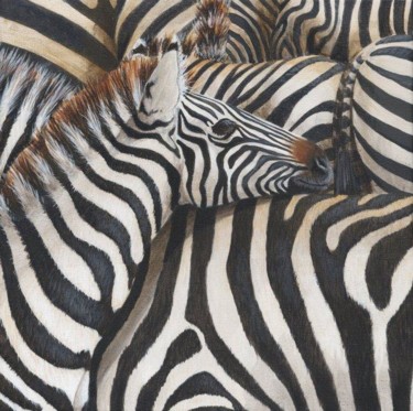 Картина под названием "Serengeti Babies: Z…" - Victoria Armstrong, Подлинное произведение искусства, Масло