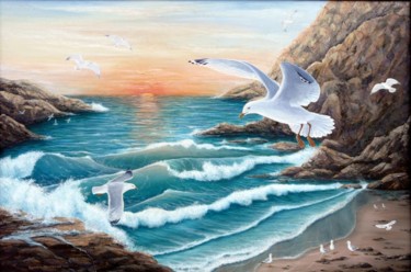 Painting titled "Soaring at Sunrise" by Victoria Armstrong, Original Artwork