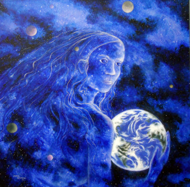 Malerei mit dem Titel "gaia-s-hope.jpg" von Victoria Armstrong, Original-Kunstwerk, Acryl