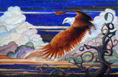 Painting titled "Eagle's Flight: Ref…" by Victoria Armstrong, Original Artwork, Acrylic