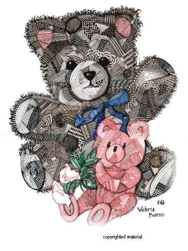 Drawing titled "Oscar's Teddies" by Artori, Original Artwork, Ink