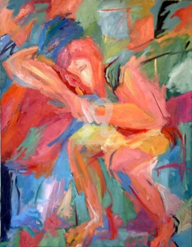 Pintura titulada "El Abrazo" por Victoria Fontana, Obra de arte original