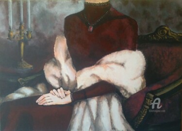 Painting titled "The Lady" by Asma Shala, Original Artwork, Acrylic