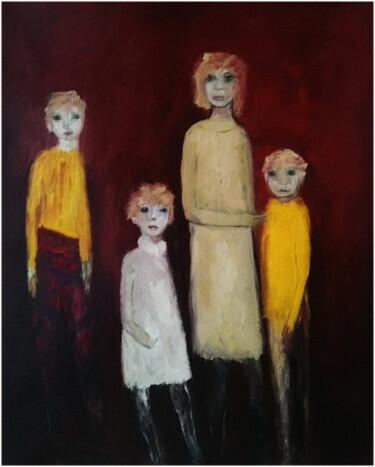 Peinture intitulée "L'objectif" par Victorine Follana, Œuvre d'art originale, Huile Monté sur Châssis en bois