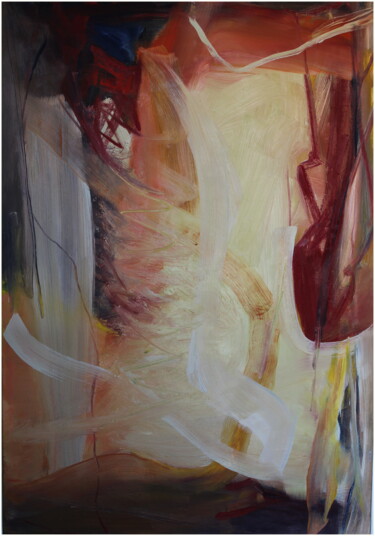Painting titled "Fluidité" by Victorine Follana, Original Artwork, Oil Mounted on Wood Stretcher frame