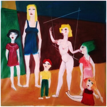 Peinture intitulée "Comme au cirque" par Victorine Follana, Œuvre d'art originale, Huile Monté sur Châssis en bois