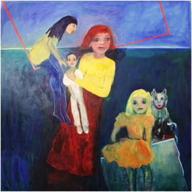Pittura intitolato "Horizon sans ciel" da Victorine Follana, Opera d'arte originale, Olio