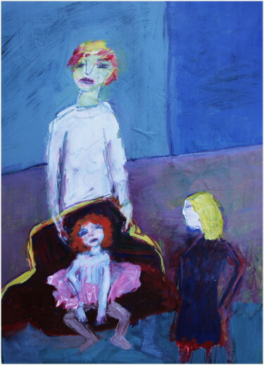 Malerei mit dem Titel "Little miss" von Victorine Follana, Original-Kunstwerk, Acryl