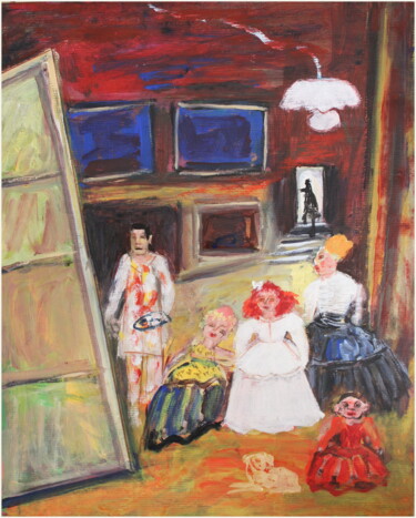 Malarstwo zatytułowany „Ménines ( d'après V…” autorstwa Victorine Follana, Oryginalna praca, Akryl Zamontowany na Drewniana…
