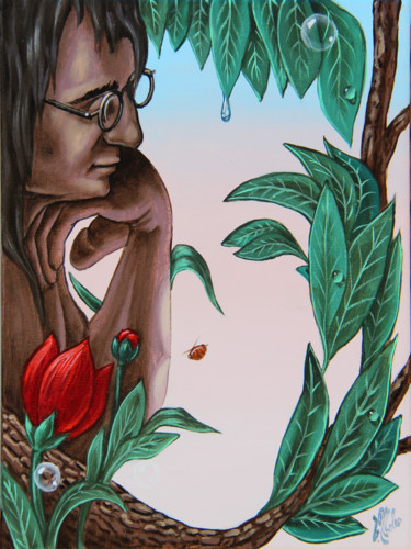 Painting titled "John Lennon op#2762" by Victor Molev, Original Artwork, Oil