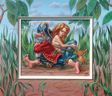 Pittura intitolato "Sailor and mermaid." da Victor Molev, Opera d'arte originale, Olio