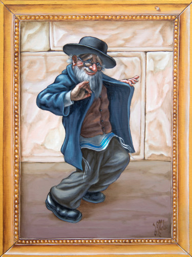 绘画 标题为“Fun Jewish dance (F…” 由Victor Molev, 原创艺术品, 油 安装在木质担架架上