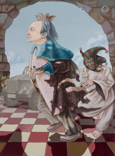 Malarstwo zatytułowany „Killing of King Lea…” autorstwa Victor Molev, Oryginalna praca, Olej