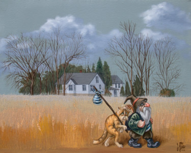 「Roadside Strays. Ep…」というタイトルの絵画 Victor Molevによって, オリジナルのアートワーク, オイル ウッドストレッチャーフレームにマウント