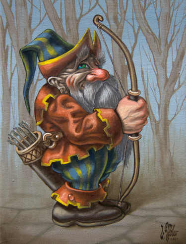 Archer Pittura intitolato "Archer" da Victor Molev, Opera d'arte originale, Olio