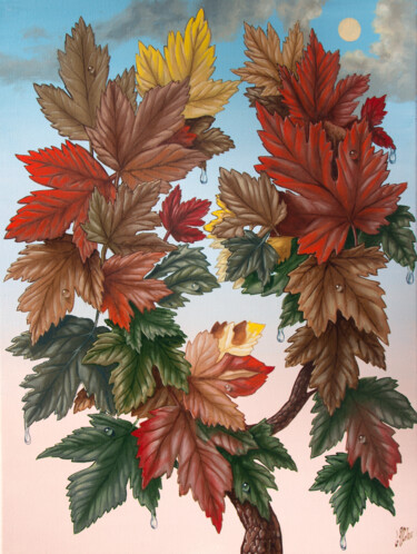 Pittura intitolato "Autumn." da Victor Molev, Opera d'arte originale, Olio Montato su Telaio per barella in legno