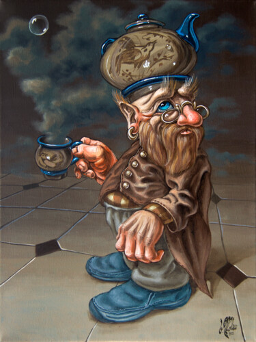 Painting titled "Dwarf Kumkum" by Victor Molev, Original Artwork, Oil