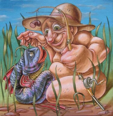 Картина под названием "Fisherman" - Victor Molev, Подлинное произведение искусства