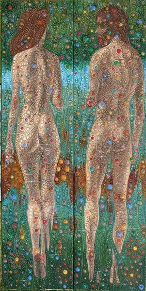 Painting titled "Adam and Eve" by Victor Molev, Original Artwork