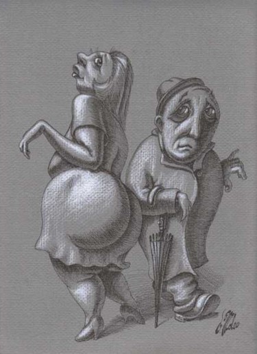 Dibujo titulada "Sexual Harassment" por Victor Molev, Obra de arte original, Otro