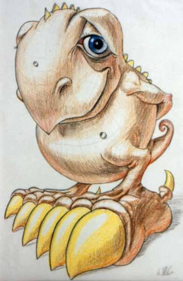 Рисунок под названием "Dragon Hatchling" - Victor Molev, Подлинное произведение искусства, Другой