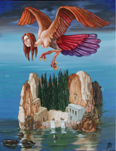 Malerei mit dem Titel "Harpy from the Isla…" von Victor Molev, Original-Kunstwerk, Andere