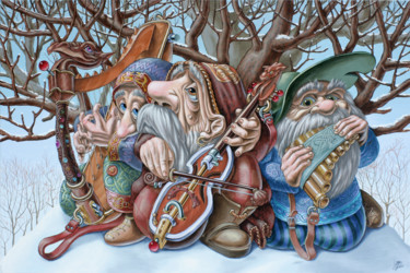 Картина под названием "Trio (Winter)" - Victor Molev, Подлинное произведение искусства, Другой