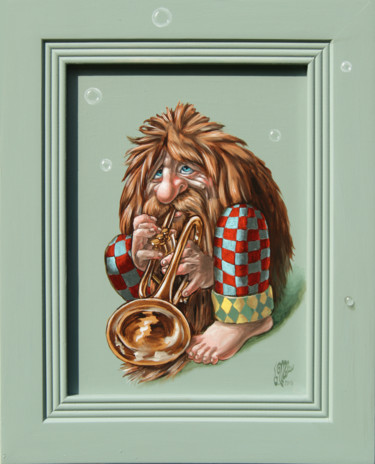 Pittura intitolato "Trumpeter" da Victor Molev, Opera d'arte originale, Olio