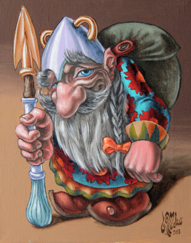 Painting titled "Crafty" by Victor Molev, Original Artwork