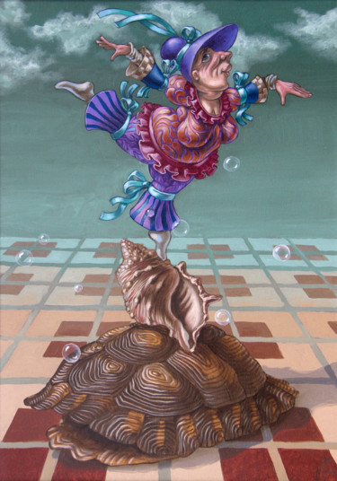 Pittura intitolato "Female Equilibrium" da Victor Molev, Opera d'arte originale, Olio