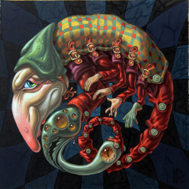 Malerei mit dem Titel "Memento mori.Red Sc…" von Victor Molev, Original-Kunstwerk, Öl