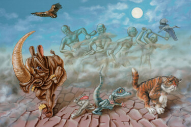 Pintura titulada "Safari." por Victor Molev, Obra de arte original, Oleo Montado en Bastidor de camilla de madera