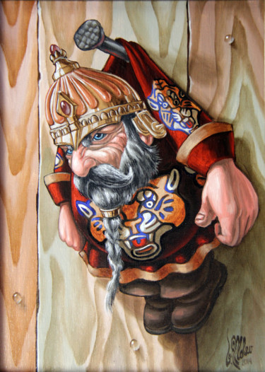 Peinture intitulée "Captive dwarf in ti…" par Victor Molev, Œuvre d'art originale, Huile