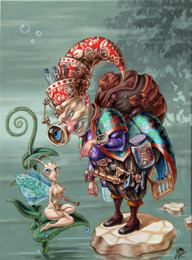 Картина под названием "Naturalist" - Victor Molev, Подлинное произведение искусства, Масло Установлен на Деревянная рама для…